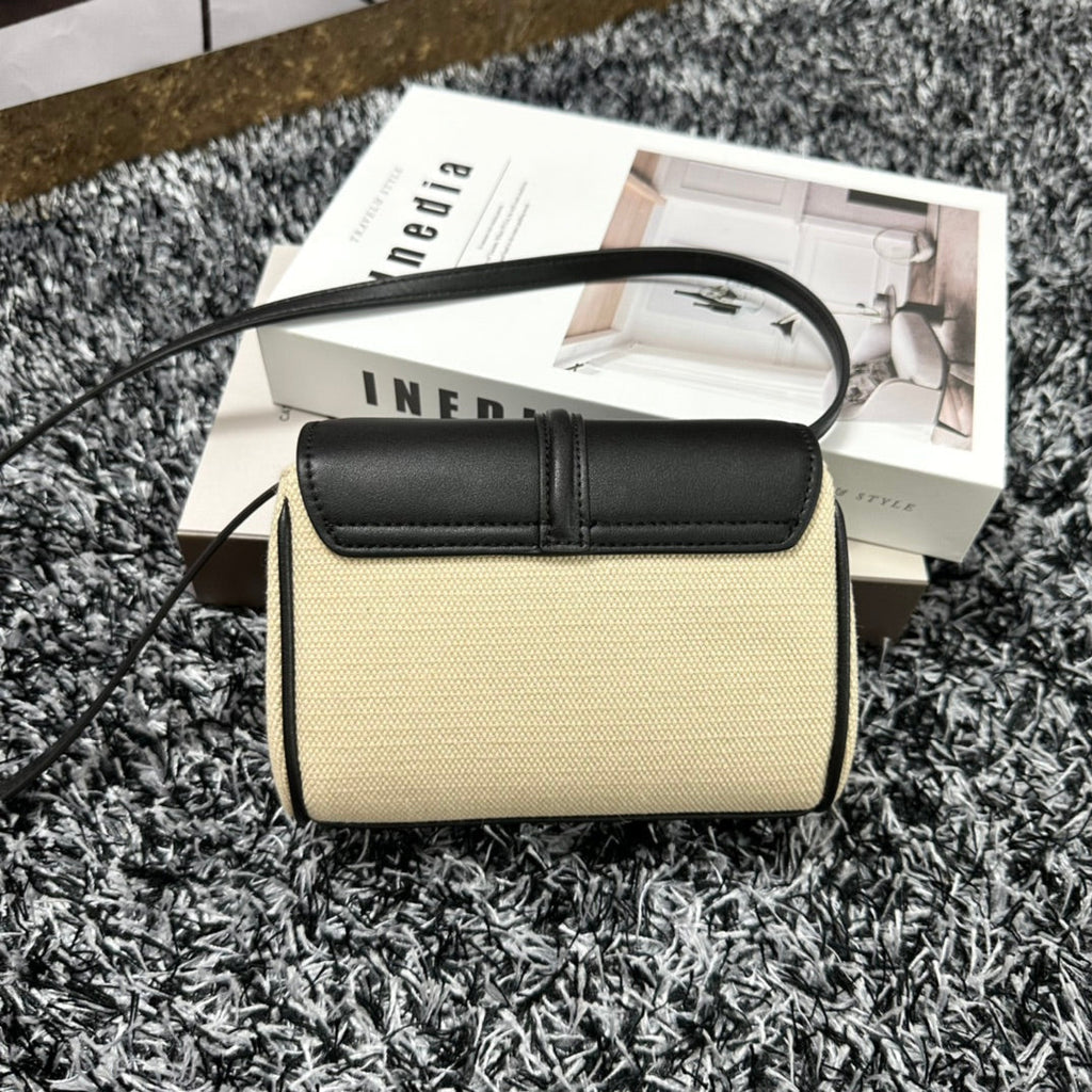 Celine Classic Mini 18 White Black Calfskin Bag