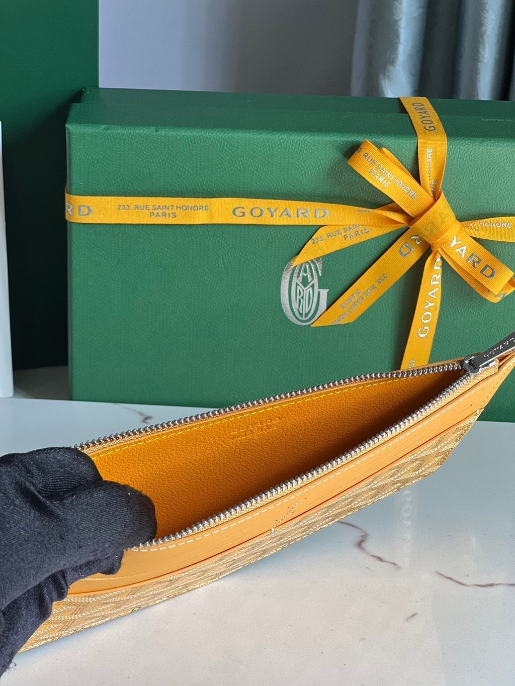 Goyard Insert Louise 21 in Yellow Goyardine Canvas Bag