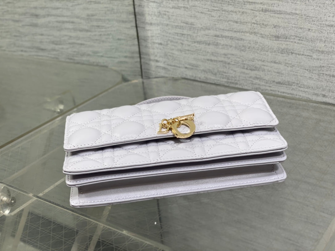 Dior 25S Talk Phone Pouch 21 in Pale Lilac Calfskin Gold Hardware