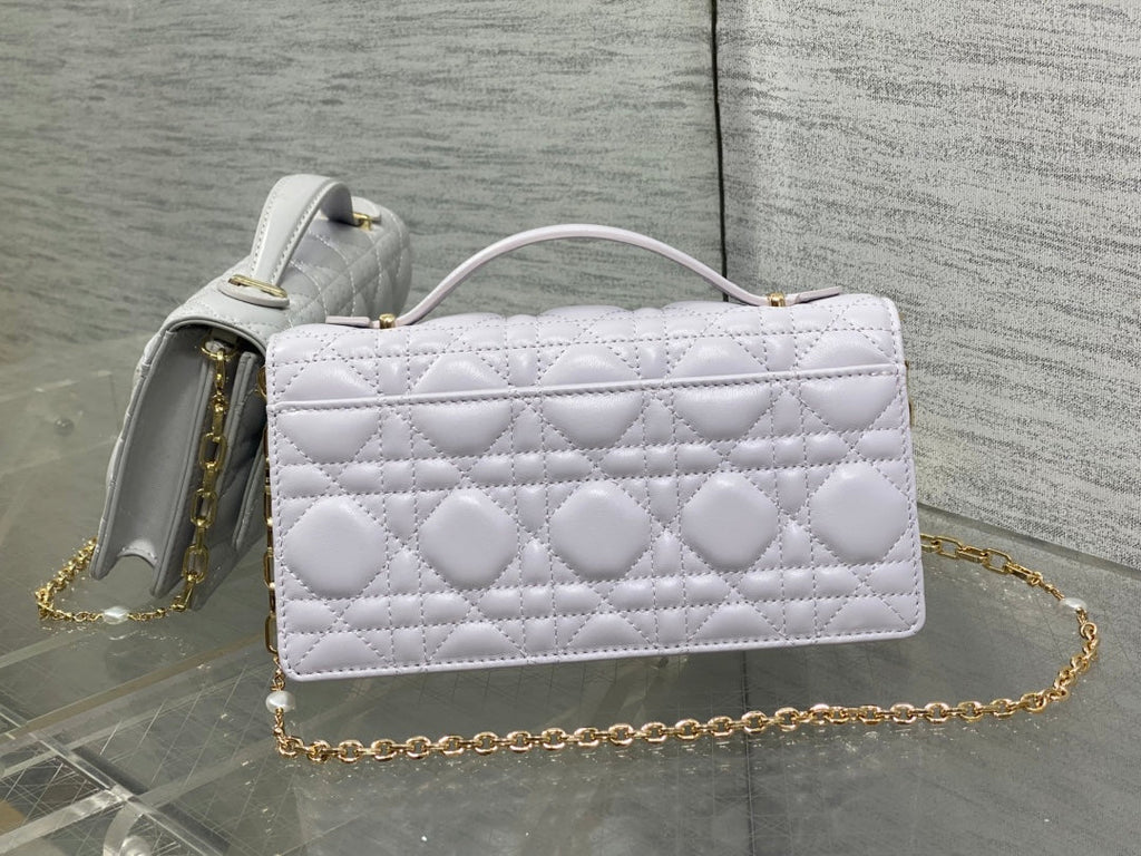 Dior 25S Talk Phone Pouch 21 in Pale Lilac Calfskin Gold Hardware