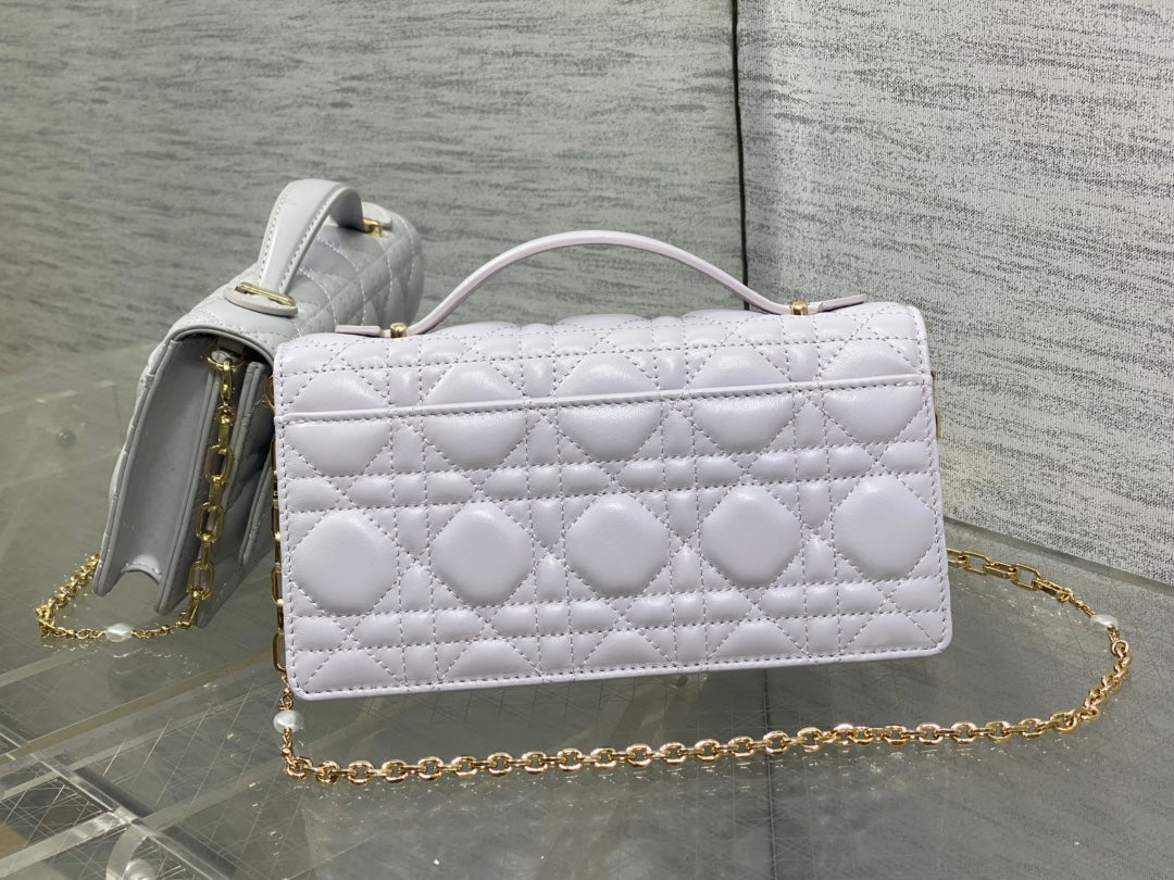 Dior 25S Talk Phone Pouch 21 in Pale Lilac Calfskin Gold Hardware