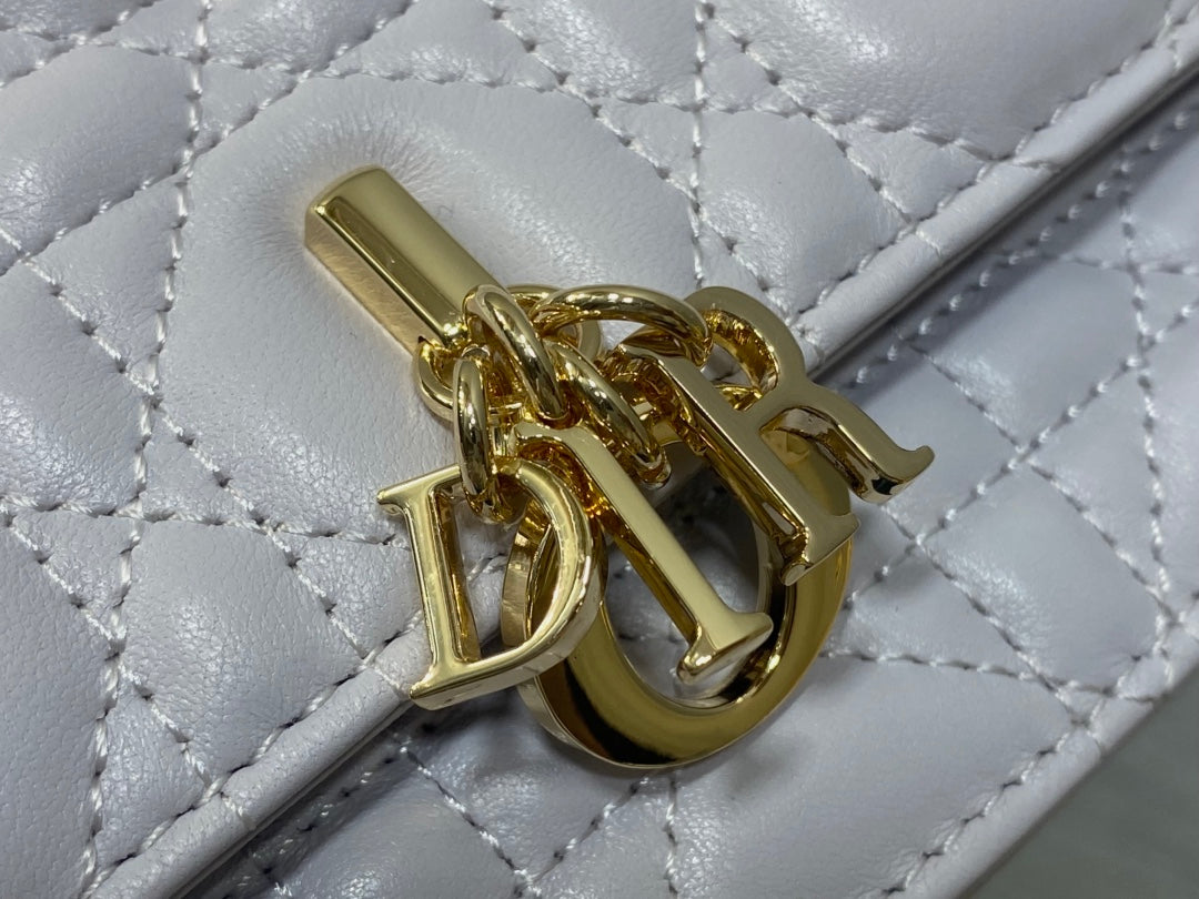 Dior 25S Talk Phone Pouch 21 in Pale Lilac Calfskin Gold Hardware