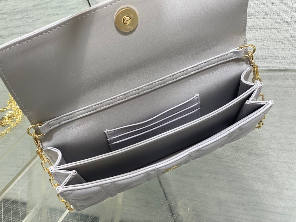 Dior 25S Talk Phone Pouch 21 in Pale Lilac Calfskin Gold Hardware