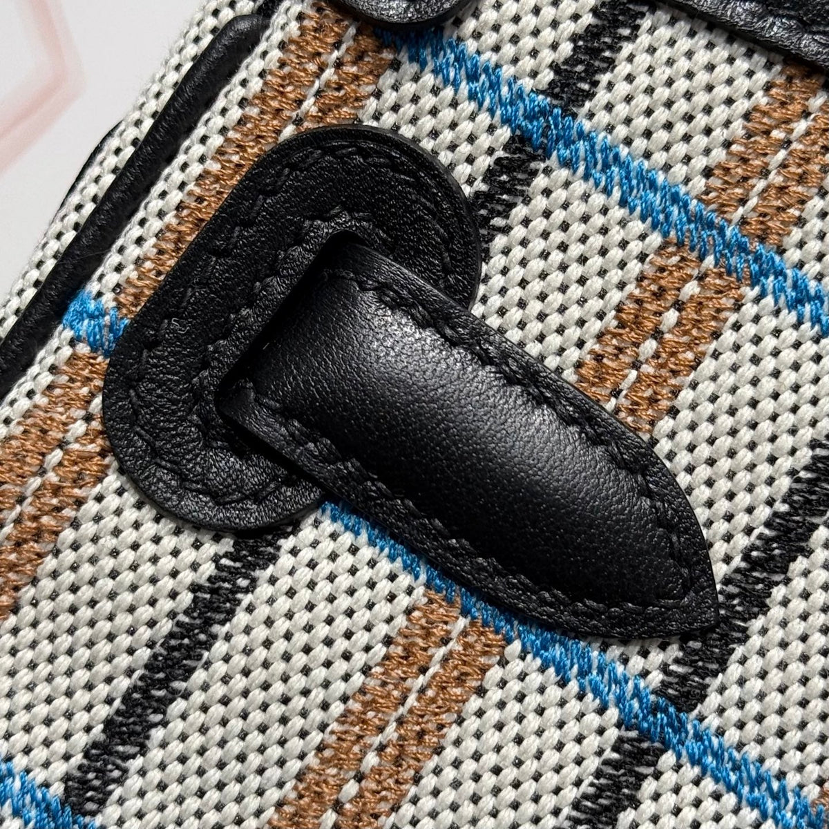 Hermes Birkin Shoulder 29 in Black Calfskin Écru/Noir/Fauve/Noir/Bleu Zanzibar Embroidery Plaid Canvas Bag