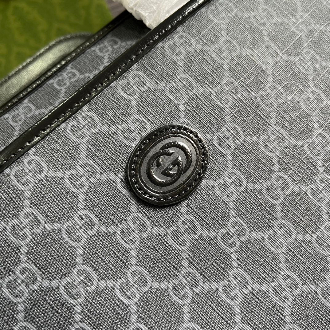 Gucci Briefcase 40 with Interlocking G Black Canvas Bag